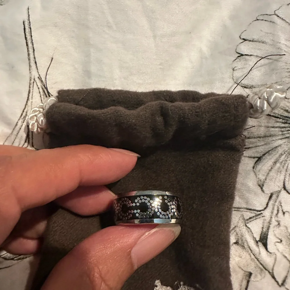 Coach Silver Intricate Jewelry Ring